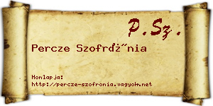Percze Szofrónia névjegykártya